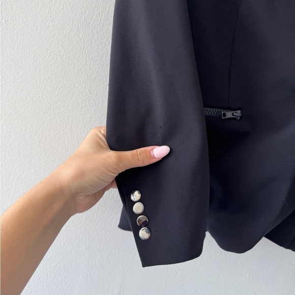 VERONICA BEARD Scuba Schoolboy Blazer Jacket in Navy 2 - Picture 10 of 14